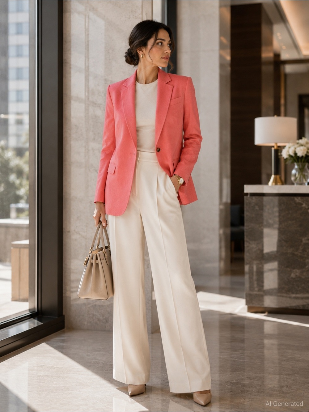 A.L.C. Donovan Coral Linen Blend Relaxed Blazer Jacket Size 0 NWT Oversized ALC